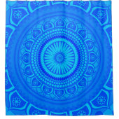 Rideau de douche bleu mandala indien (Devant)