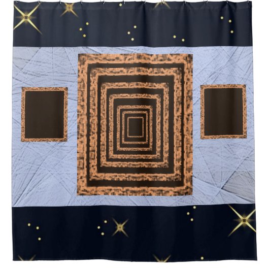 rideau de douche bleu miroir (Devant)