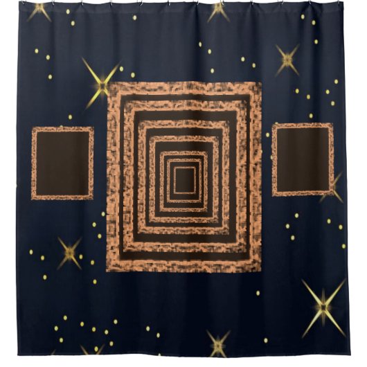 rideau de douche bleu miroir (Devant)