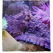 Rideau de douche bleu octopus violet (Devant)