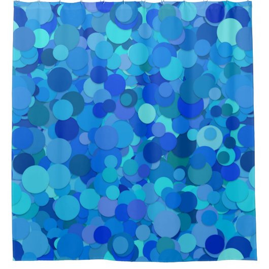 rideau de douche bleu point confetti (Devant)
