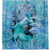 Rideau de douche bleu sirène (Devant)