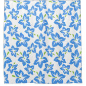 Rideau de douche bleu tropical Hibiscus (Devant)