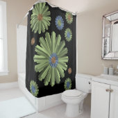 rideau de douche bleu vert (En situation)