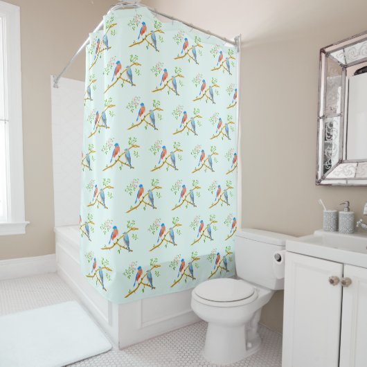 Rideau de douche Bluebirds Seabreeze (En situation)