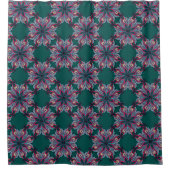 Rideau de douche Boho Bloom en vert sarcelle (Devant)