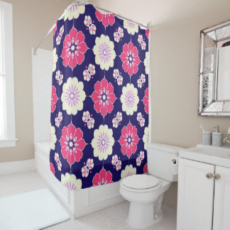 Rideau de douche Boho Magenta
