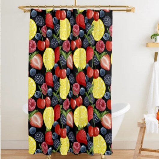Rideau de douche Bold Berries & Citrus