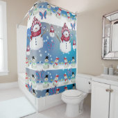 Rideau de douche bonhomme de neige pour enfants ro (En situation)