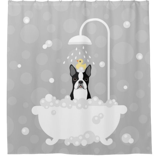 Rideau de douche Boston Terrier (Devant)