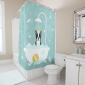 Rideau de douche Boston Terrier (En situation)