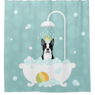 Rideau de douche Boston Terrier
