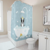Rideau de douche Boston Terrier (En situation)