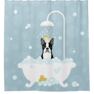Rideau de douche Boston Terrier