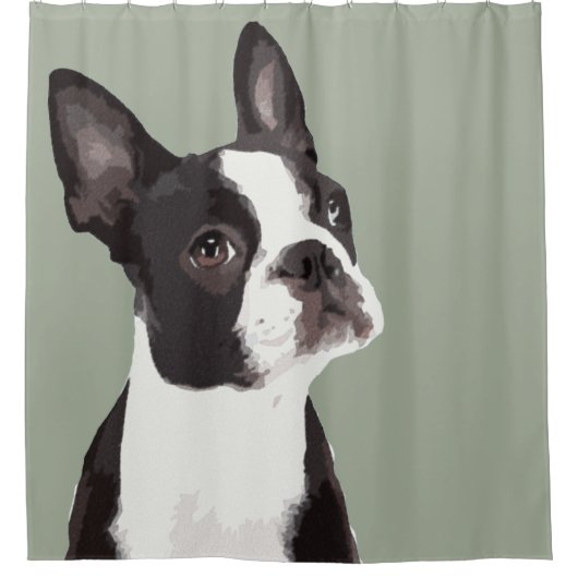 Rideau de douche Boston Terrier (Devant)