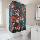 Rideau de douche botanique Boho Chic Zentangle - V (En situation)