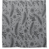 Rideau de douche botanique d'hiver – Gris (Devant)