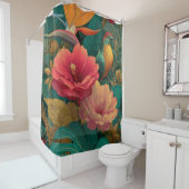 Rideau de douche botanique Paradis Tropical (En situation)