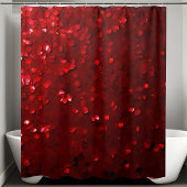Rideau de douche brillant à séquence rouge