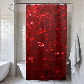 Rideau de douche brillant à séquence rouge