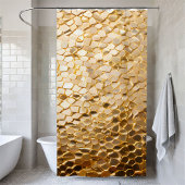 Rideau de douche brillant en or et en noir