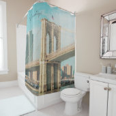 Rideau de douche Brooklyn Bridge New York (En situation)