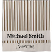 Rideau de douche Brown rayure beige (Devant)