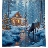 Rideau de douche Cabine de Noël (Devant)