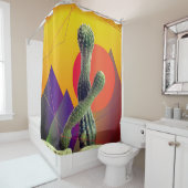 Rideau de douche Cactus et Pluie de Soleil (En situation)