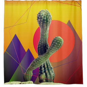 Rideau de douche Cactus et Pluie de Soleil