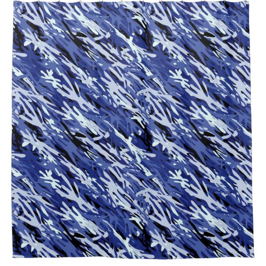Rideau de douche Camouflage bleu (Devant)