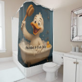 Rideau de douche Canard Mignon – Texte modifiable, (En situation)