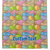 Rideau de douche caricature de poissons (Devant)