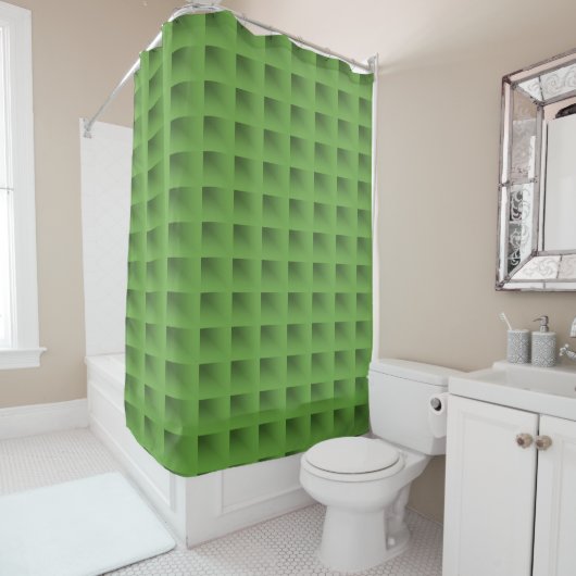 Rideau de douche carré vert (En situation)