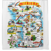 Rideau de douche carte du Michigan (Devant)