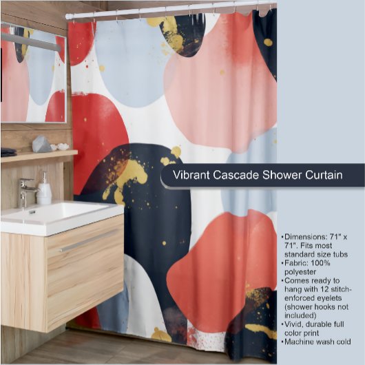 Rideau de douche cascade vibrant