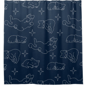 Rideau de douche Chat Endormi – Motif Chat Confort