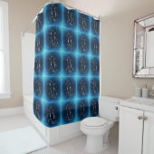 Rideau de douche Chat Noir Bleu (En situation)