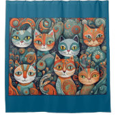 rideau de douche chats apaisant (Devant)