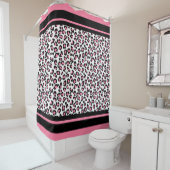 Rideau de douche / Cheetah Imprimer rose, noir et (En situation)