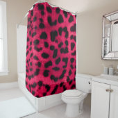 Rideau de douche/Cheetah rose chaud (En situation)