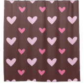 Rideau de douche Chéri – Cœurs roses et blush (Devant)
