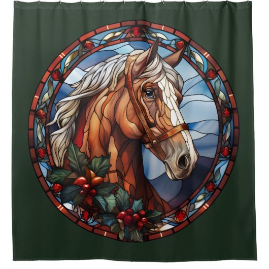 Rideau de douche Cheval de Noël (Devant)