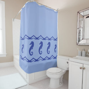 Rideau de douche - Chevaux de mer et vagues
