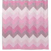 Rideau de douche Chevron rose (Devant)