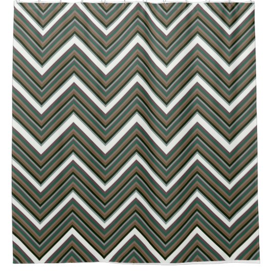 Rideau de douche Chevron Tons de Terre – Zigzag Ru (Devant)