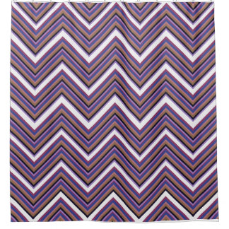 Rideau de douche Chevron Violet & Corail – Zig Mod