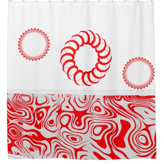 Rideau de douche Circulaire rouge (Devant)