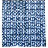 Rideau de douche classique bleu et blanc motif (Devant)