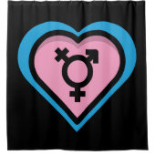 Rideau de douche Cœur de la Fierté Trans (Devant)